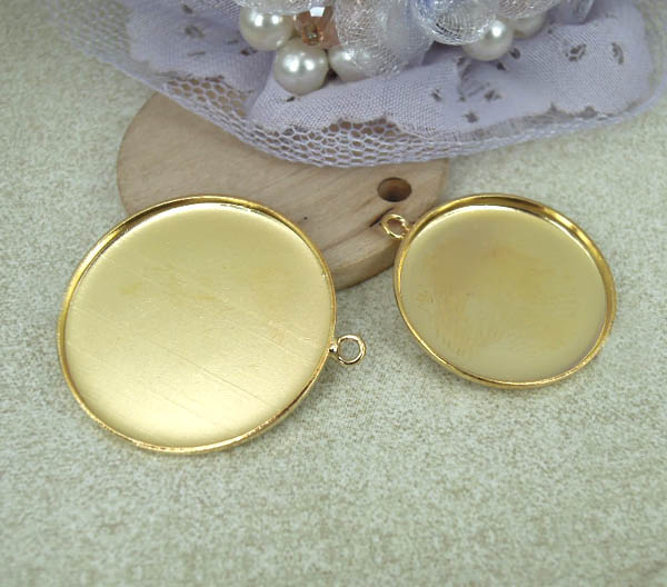 Bezels Set Pendant - 200pcs Gold Plated Round Bezel Cups