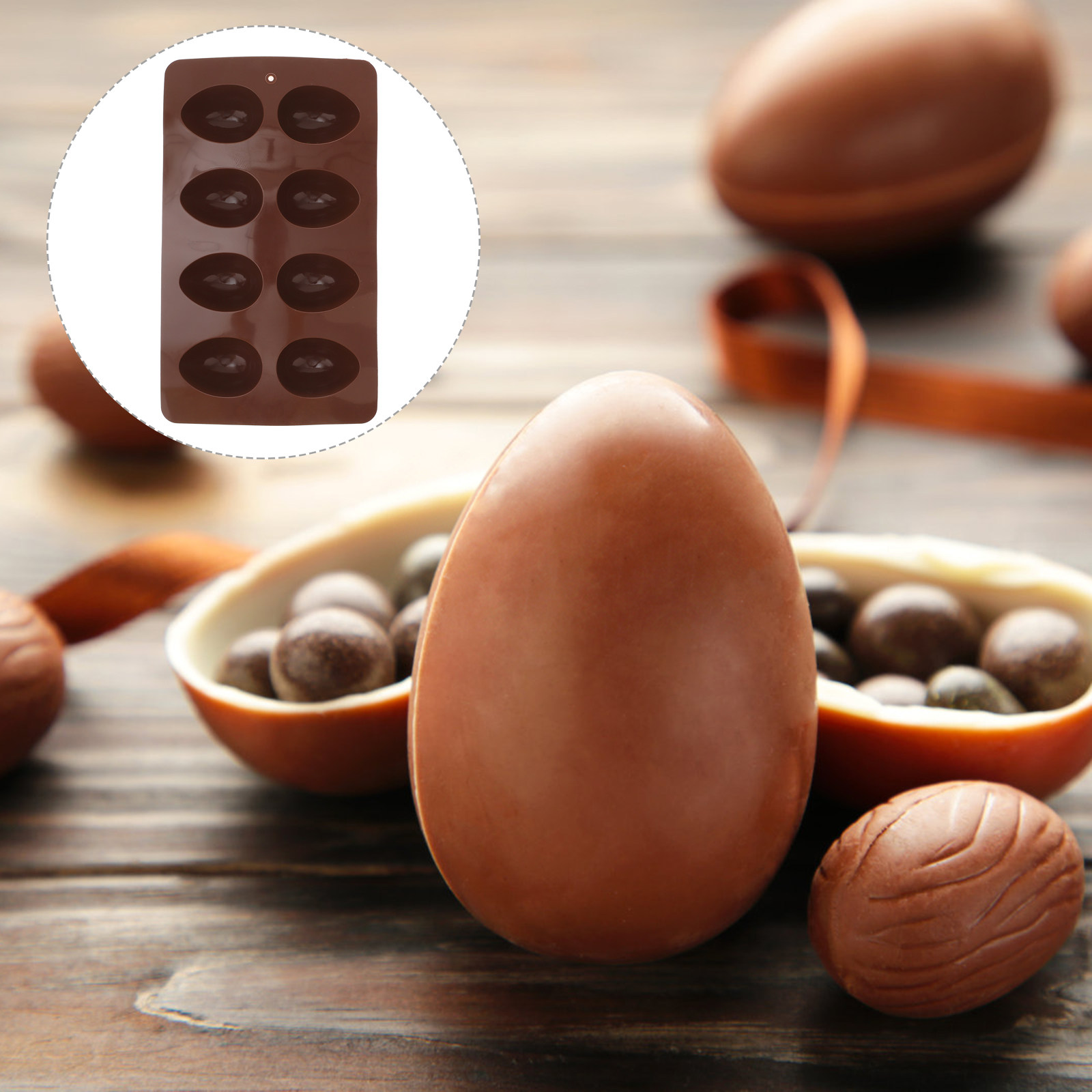Silicone Mold Tray - 8 Cavity Easter Egg Silicone Chocolate