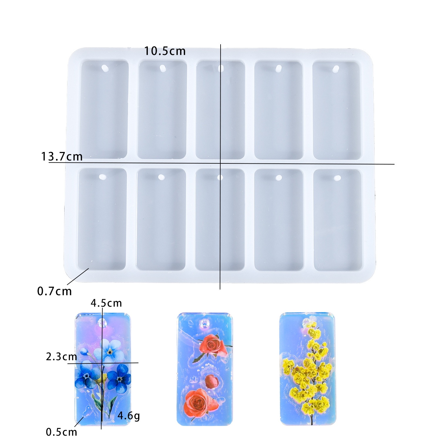 Silicone Mold Tray - DIY epoxy resin mold 10-connected square
