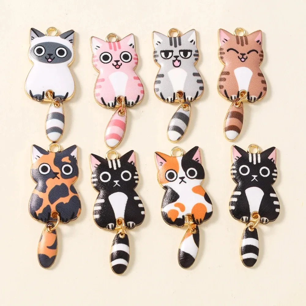10Pcs 16×39mm Cute Cartoon Cat - Resin Craft Material recension och pris