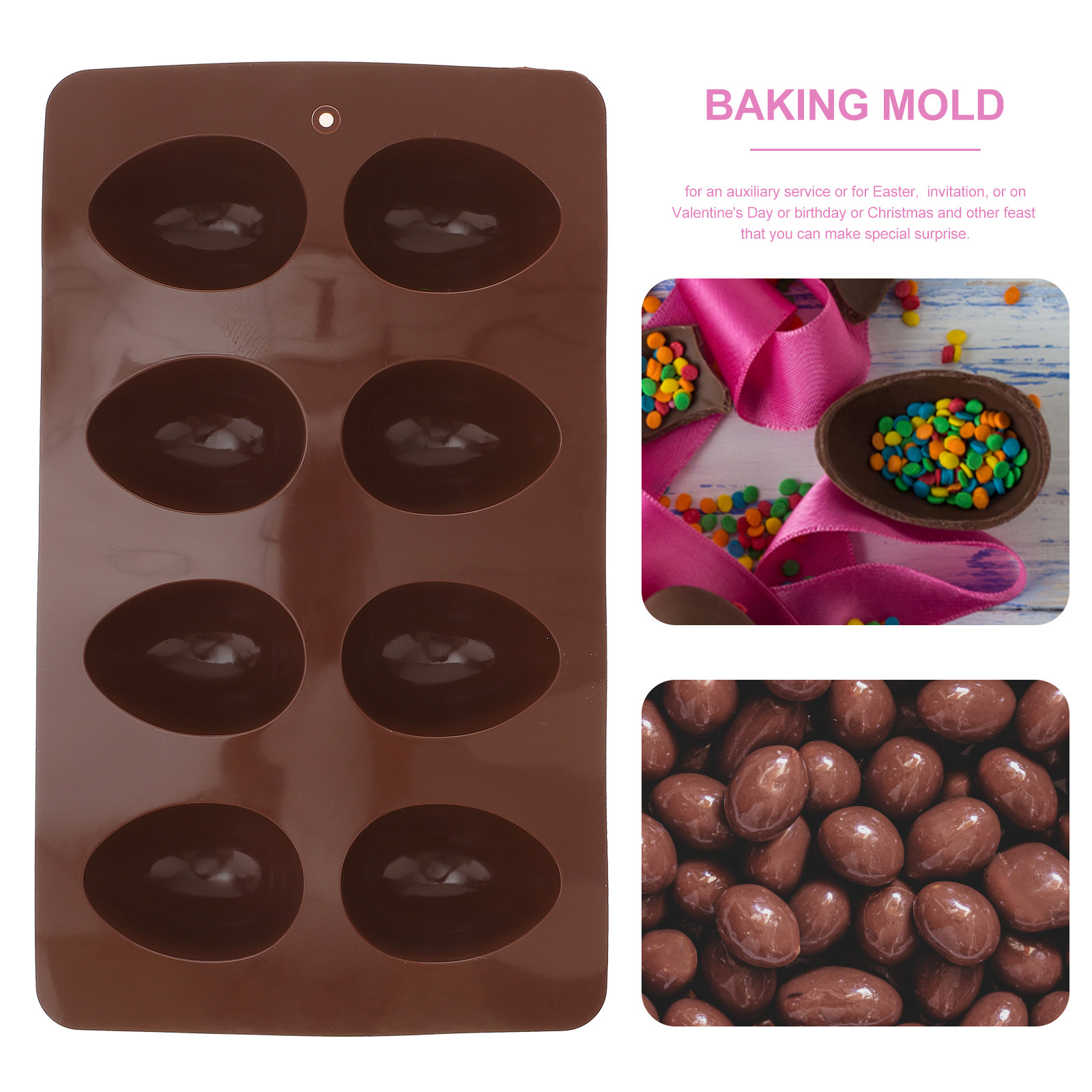 8 Cavity Easter Egg Silicone C - Silicone Mold Tray recension och pris