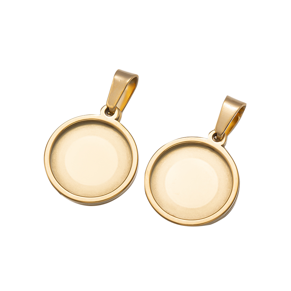 5Pcs/Lot Stainless Steel Round - Bezels Set Pendant recension och pris